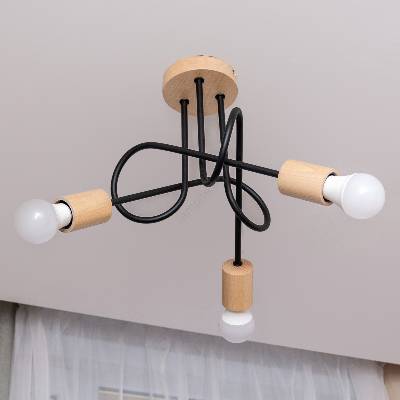 Helam Плафон OXFORD 3xE27/15W/230V бор/черен (HE1762)