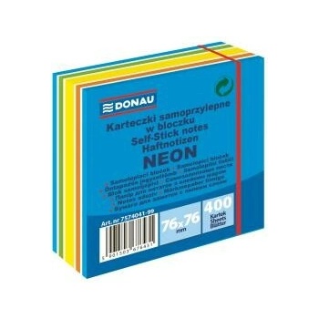 DONAU Bloček Donau 76x76mm 400l neónová modrá