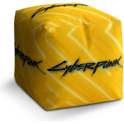 Sablio Taburet Kocka Cyberpunk 2077 Žlutý: 40x40x40 cm