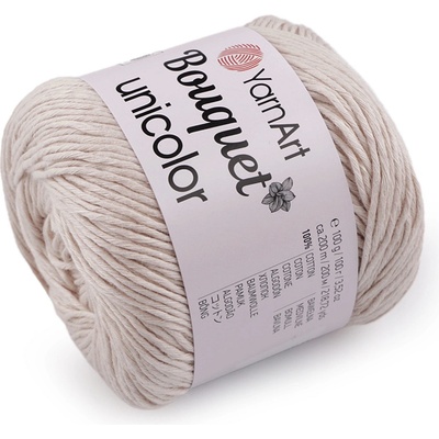 Bavlněná pletací příze Bouquet Unicolor 100 g - (3205) béžová světlá