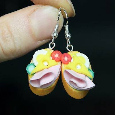CircusMind náušnice Fimo obložené chlebíčky S2183
