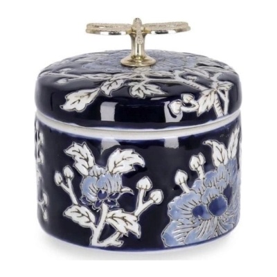 Bizzotto Порцеланова ваза MENG 11x11 син/бял (0503278)