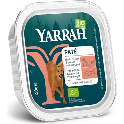 Yarrah Organic Paté bio kuřecí s bio lososem a bio mořskými řasami 12 x 150 g