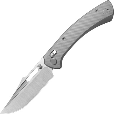 Geo Knife Strix Hand-Rubbed Satin, M390, Stonewash Titanium GEO2510A