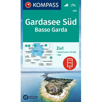 695 Gardasee Süd, Basso Garda 1: 25 000 KOMPASS