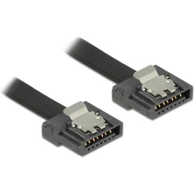 Delock Кабел Delock SATA FLEXI 6 Gb/s, 10 см, черен метал