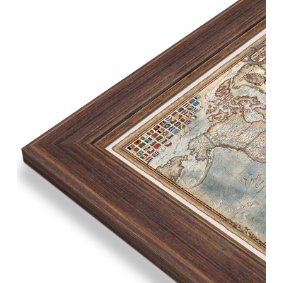 RayWorld Svět - nástěnná mapa Ray World Executive 136 x 92 cm Varianta: mapa v dřevěném rámu, Provedení: Volta ořech