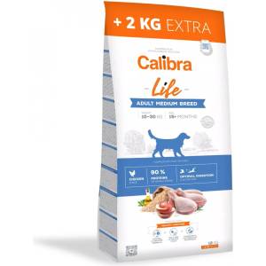 Calibra Dog Life Adult Medium Breed Chicken 12 + 2 kg GRÁTIS