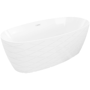 Mexen Olea свободностояща вана модел 170 x 80 cm, бяла, бял преливник - 52821708000-20 (52821708000-20)