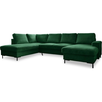 Miuform Тъмнозелен разтегателен ъглов диван от рипсено кадифе (ляв ъгъл) Lofty Lilly - Miuform (1090ON35)