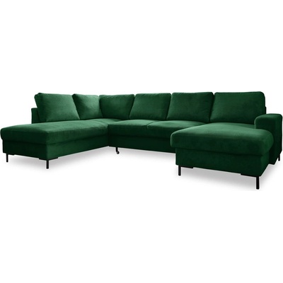 Miuform Тъмнозелен разтегателен ъглов диван от рипсено кадифе (ляв ъгъл) Lofty Lilly - Miuform (1090ON35)