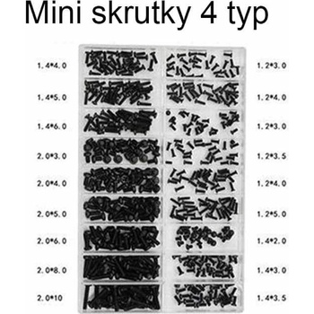Skrutky pre notebooky pre notebooky DIY sada pre počítače, skrutky na hodinky pre mobilné telefóny 500ks sada od 1.2 po 2