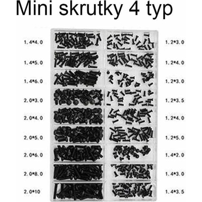 Skrutky pre notebooky pre notebooky DIY sada pre počítače, skrutky na hodinky pre mobilné telefóny 500ks sada od 1.2 po 2