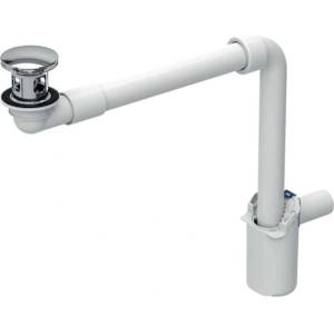 Geberit - Икономичен сифон за умивалници с преливник, ClickClack, хром 152.075. 21.1 (152.075.21.1)