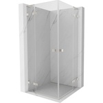 Mexen Lunar L Duo душ кабина с отваряща се врата 115 x 115 см, прозрачна, четка никел - 834L-115L-115P-97-00 (834L-115L-115P-97-00)