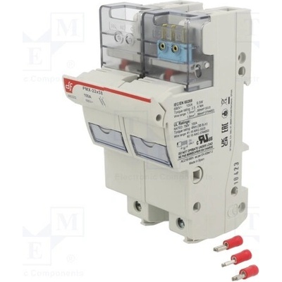 DF ELECTRIC 485322 Zásuvka; 22x58mm; na přípojnici DIN; 125A; 690VAC; Póly: 2; 750VDC