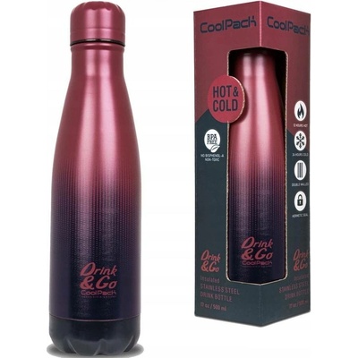 CoolPack termoláhev 500 ml černá vínová
