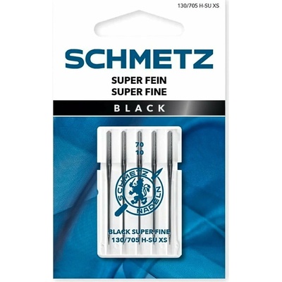 Jehly extra tenké Schmetz 130/705 H-SU XS VBS 70 BLACK SUPER FINE
