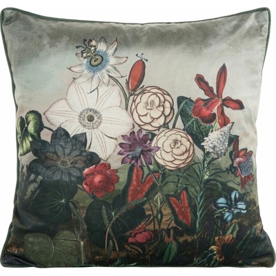 Takoy VELVET zo zamatu zdobená potlačou kvetov a elegantnou lemovkou na okrajoch-HF-452364 45 x 45 cm
