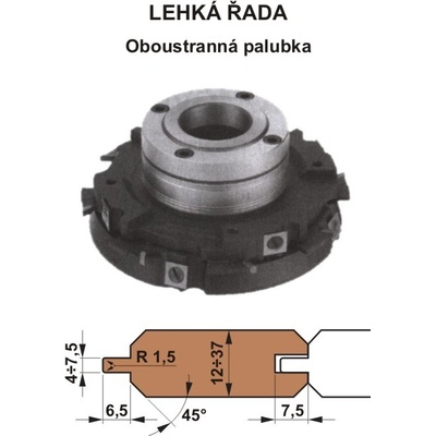 Sada fréz na pero a drážku s VBD 560 CF 160x40 / 4z - Oboustranná palubka - LEHKÁ ŘADA