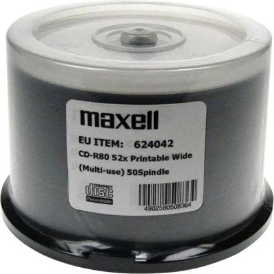 Maxell CD-R80 MAXELL 50 pk PRINTABLE 52 speed cake box (624042.00.AS)