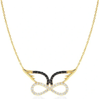 Savicki Náhrdelník so symbolom nekonečna žlté zlato, diamanty, čierne diamanty SAVMAYN-LBR-1551