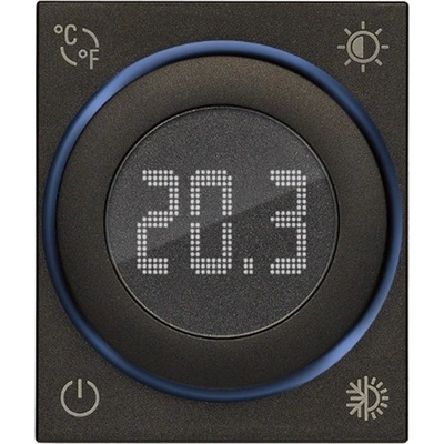 Vimar 30440. G Стаен ротативен термостат Linea, 100-240V 2M, с циферблат, Black, Vimar (VM30440.G)