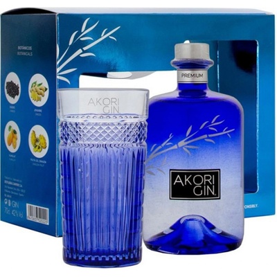 Akori Gin Premium 42% 0,7 l (dárkové balení 1 sklenice)
