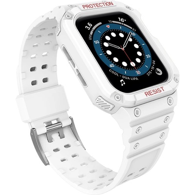 HQWear Комплект каишка + кейс HQWear за Apple Watch 7/6/5/4/3/2 / SE (45/44/42mm), Бял (9145576231715)