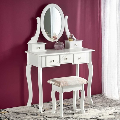 Halmar Маса за преобличане SARA 80x130 см + табуретка 45x37 cm бял (HA0155)