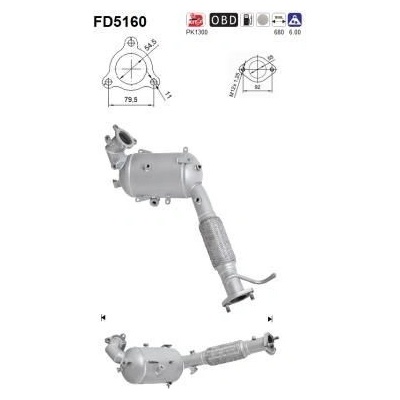 Filtr sazových částic, výfukový systém AS FD5160