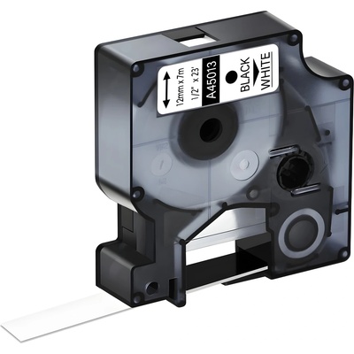 Compatible Съвместима лента DYMO 45013 D1 - 12mm x 7m - Черен печат / Бял фон KP36490