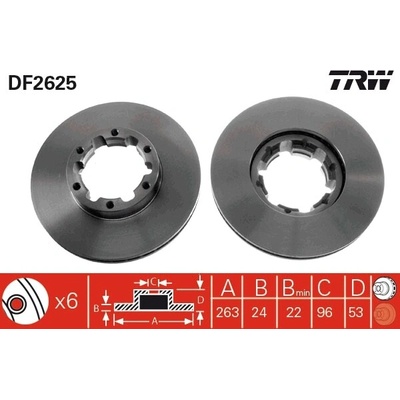 Brzdový kotúč TRW DF2625