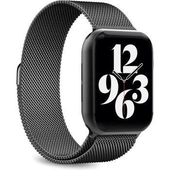 Puro Стоманена, неръждаема каишка за Apple Watch 42мм, 44мм, 45мм, 46мм, Ultra, Ultra 2 49мм - Puro Milanese Magnetic Stainless Steel Band (черен) (PUMILAW44BLK)