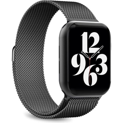 Puro Стоманена, неръждаема каишка за Apple Watch 42мм, 44мм, 45мм, 46мм, Ultra, Ultra 2 49мм - Puro Milanese Magnetic Stainless Steel Band (черен) (PUMILAW44BLK)