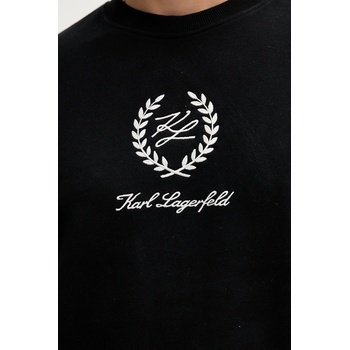 KARL LAGERFELD Памучен суичър Karl Lagerfeld мъжки в черно с апликация A3M44001 (A3M44001)
