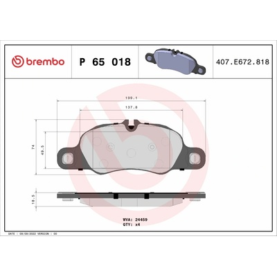 BREMBO Sada brzdových doštičiek P 65 018