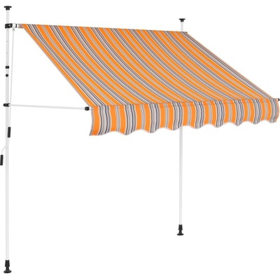PETRASHOP Ručně zatahovací markýza 200 cm žluto-modré pruhy