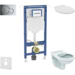 Geberit Duofix - Комплект за монтаж пред стена, тоалетна Alpha със седалка, бутон Sigma01, лъскав хром SANI11CD1107 (SANI11CD1107)