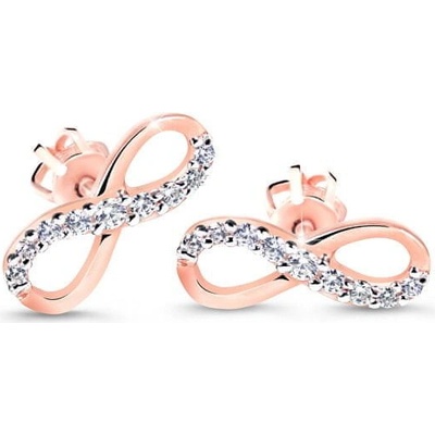 Cutie Diamonds náušnice z ružového zlata s briliantmi v tvare nekonečna DZ60149-30-00-X-4