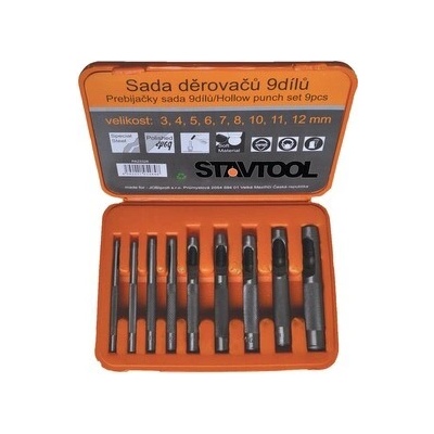 Sada děrovačů 9dílů, box