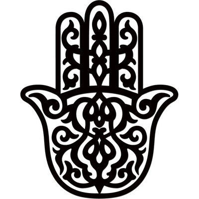 Dřevěný obraz HAMSA II Rozměry (cm): 48x60, Zvolte barvu dekoru: Černá