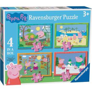Ravensburger Пъзел Ravensburger от 24 части 4 в 1 - Прасенцето Пепа: Четири сезона (3114) - ozone