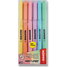 Popisovač na biele a flipchartové tabule sada 1-3 mm kužeľový KORES K-Marker 6 rôznych farieb