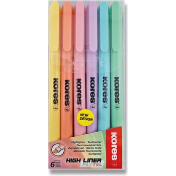 Popisovač na biele a flipchartové tabule sada 1-3 mm kužeľový KORES K-Marker 6 rôznych farieb