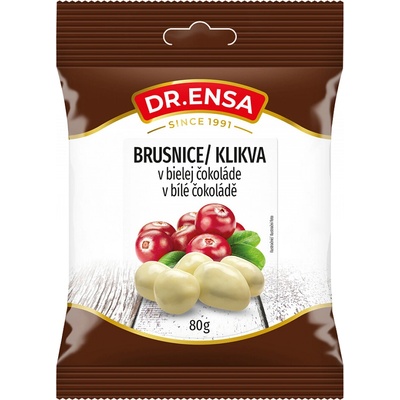 Dr.Ensa Brusnice v bielej čokoláde 80 g