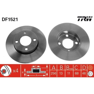 Brzdový kotúč TRW DF1521