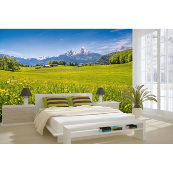 DIMEX ART s. r. o Самозалепваща се флизелинова фототапета идилична гледка към алпите 375 x 250 см
