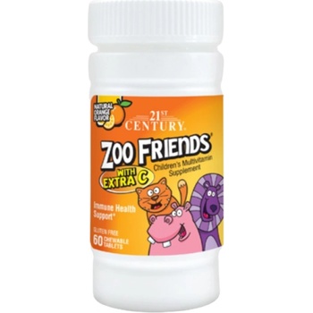 21st Century Zoo Friends Multi + Extra C [60 Дъвчащи таблетки] Портокал
