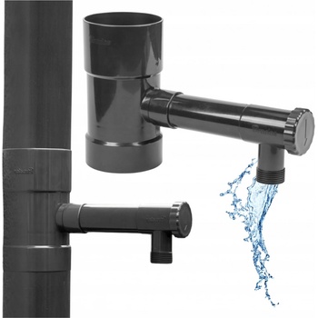 Bradas Lapač Sběrač dešťové vody s ventilem 100 mm černý